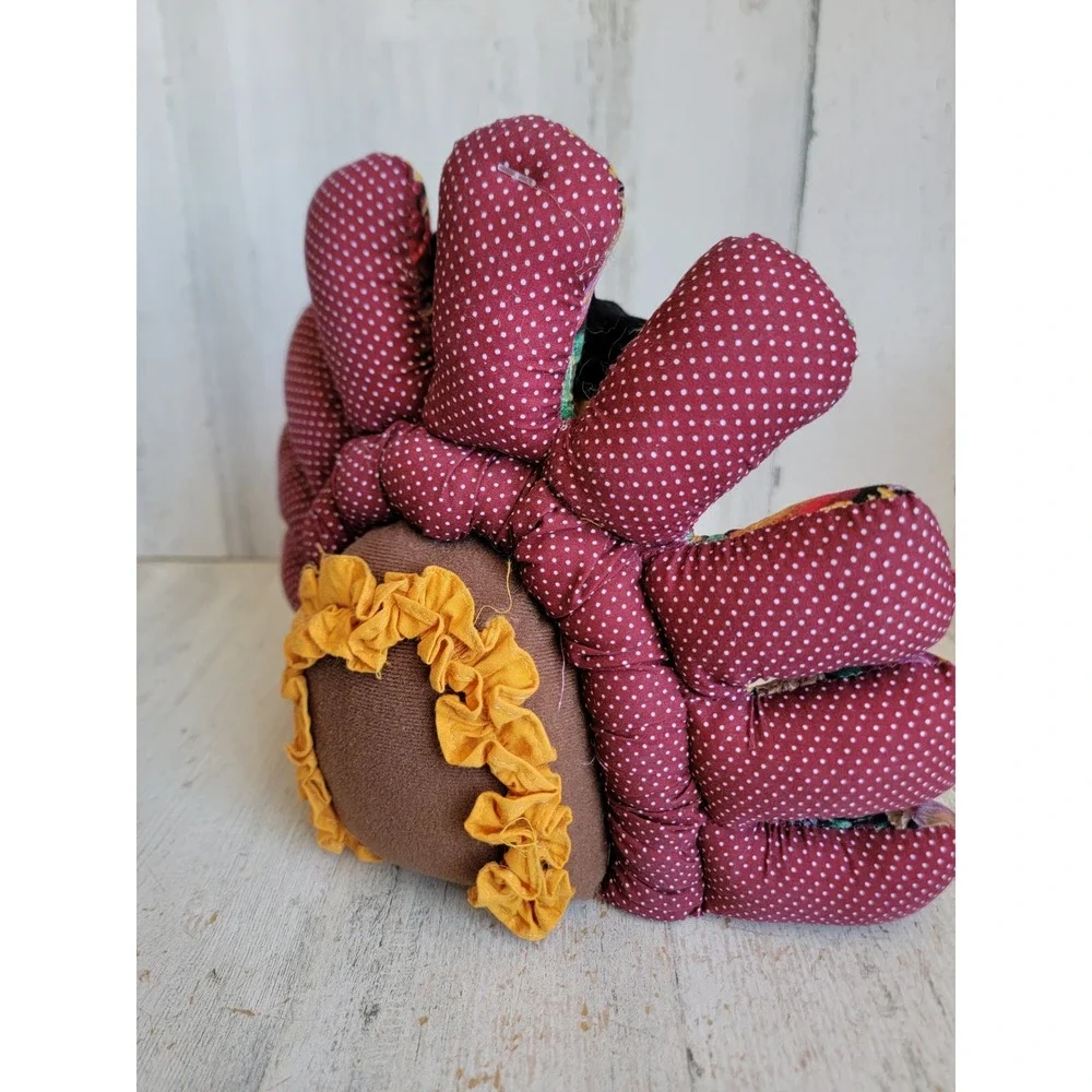 Vintage plush Thanksgiving turkey bird fall unique Pilgrim home decor figure